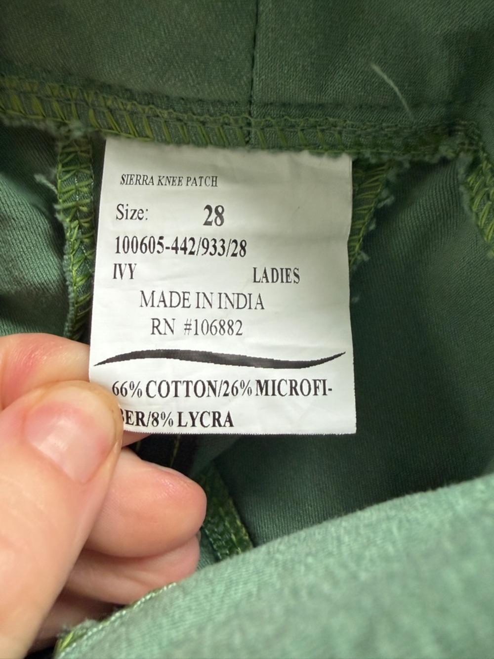 Tuff Rider Green Riding Breeches - Picture 3 of 4